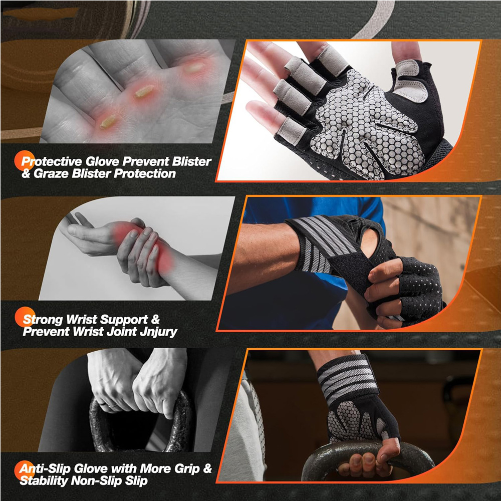 Fitness Gloves with Wrist Supp - Crossfit Gear Men 评论和价格