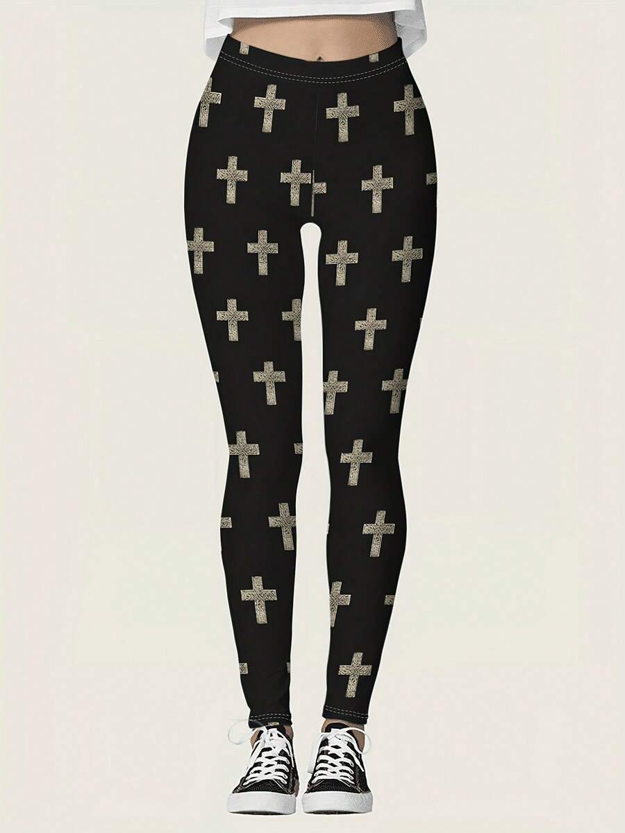 Womens High Waisted Cross Prin - Crossfit Yoga 评论和价格