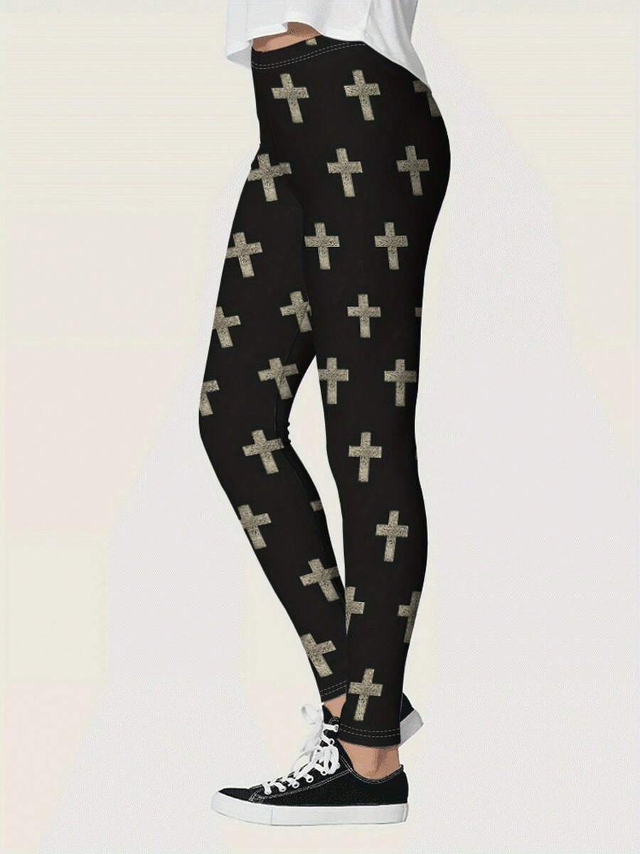 Womens High Waisted Cross Prin - Crossfit Yoga 评论和价格